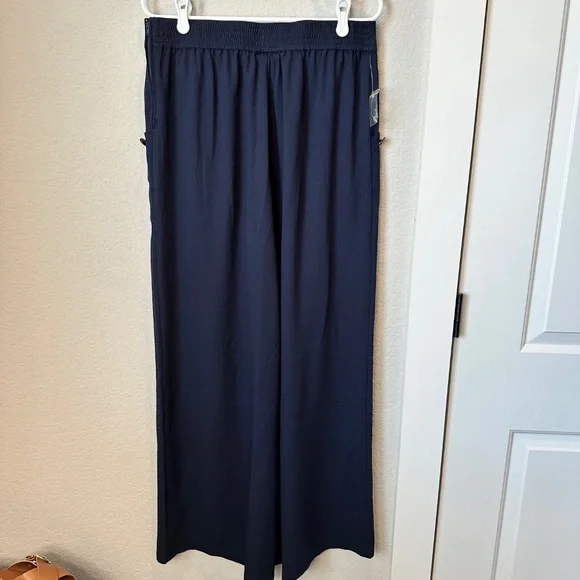 NWT Modcloth Navy Blue Nautical Wide Leg Pull on Trousers - Size Large - Picture 4 of 8